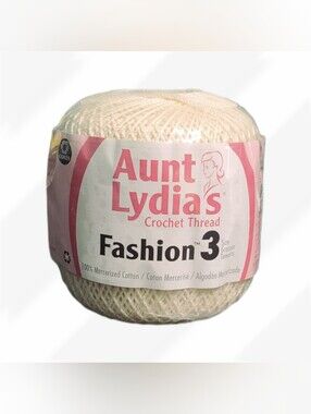 Crochet Thread Size 3 Bridal White Aunt Lydia's Super Fine 100% Cotton